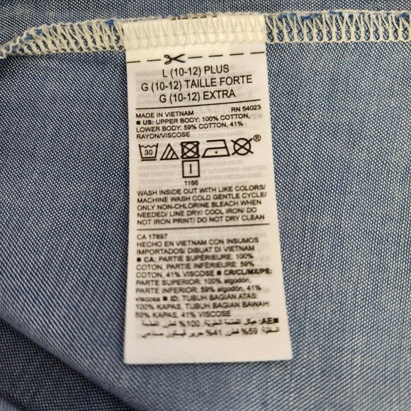 Old Navy Girl Plus10/12 Striped Blue Sleeveless Pullover Dress New 2179 - Picture 4 of 9